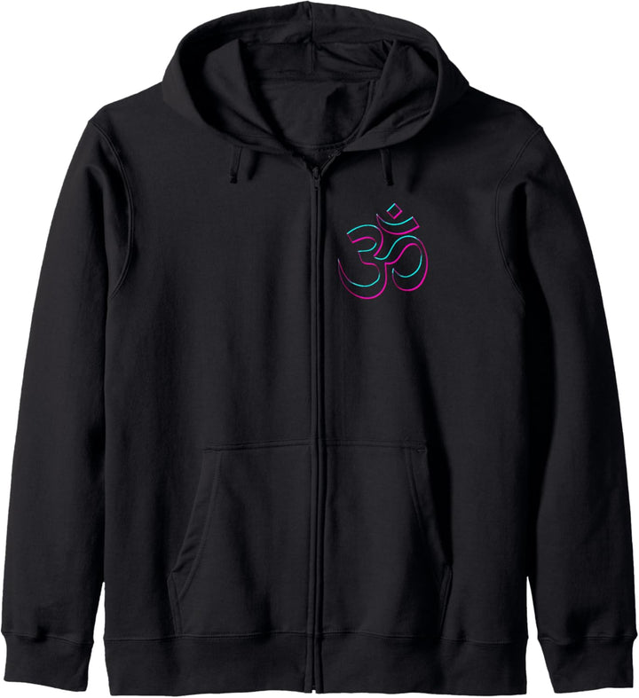 Buddhistisches Om Zeichen in retro vintage Farben Kapuzenjacke