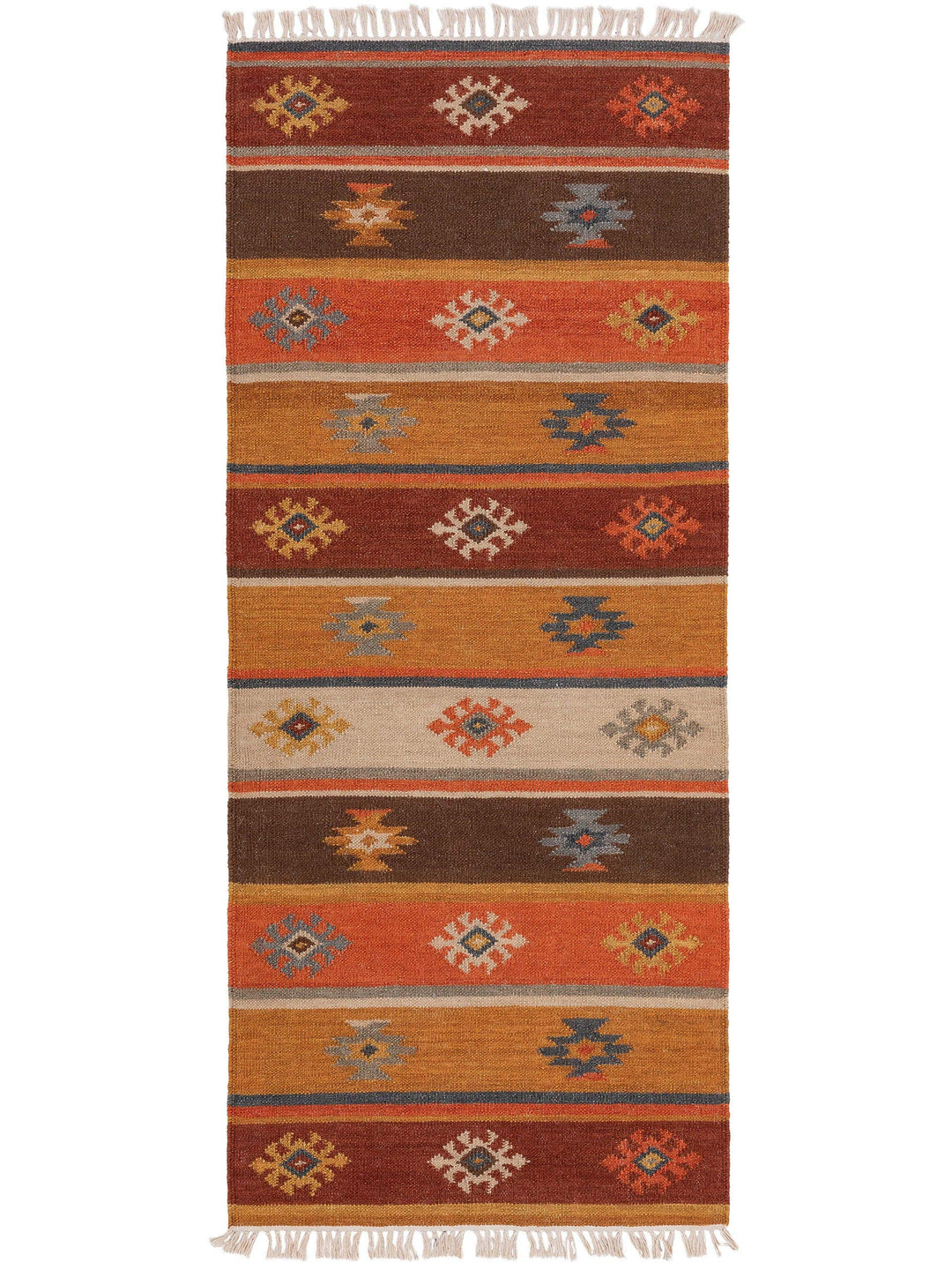 benuta Pure Handgewebter Kelim Zohra - Wolle - Läufer & im Style: Kelim,Traditionell, Ethno-Style, N