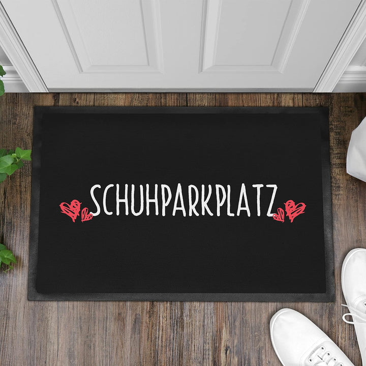 Trendation - Schuhparkplatz Lustige Fussmatte Geschenk Fussmatte mit Spruch Innen und Aussenbereich
