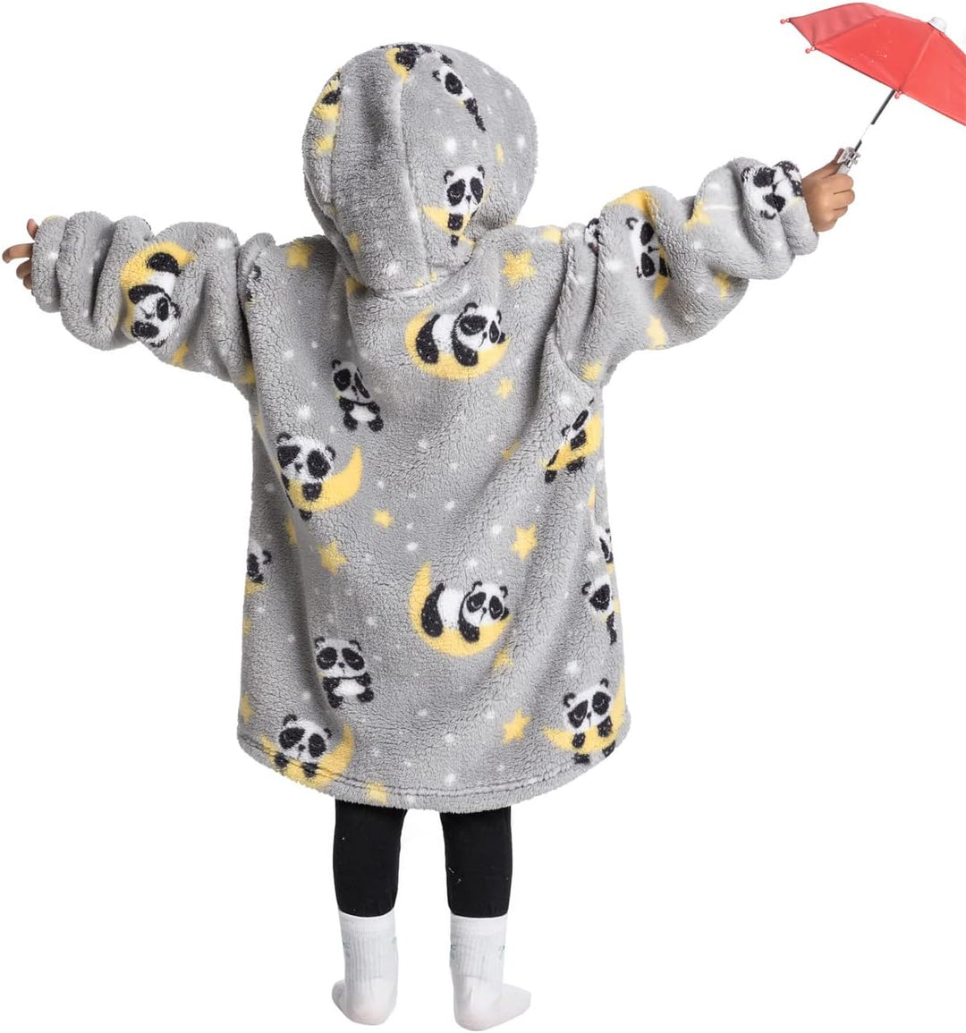 Ruiuzioong Kinder Übergrosse Kapuzenpullover,Super Weich Warmes Bequeme Tragbare Decken Sweatshirt f