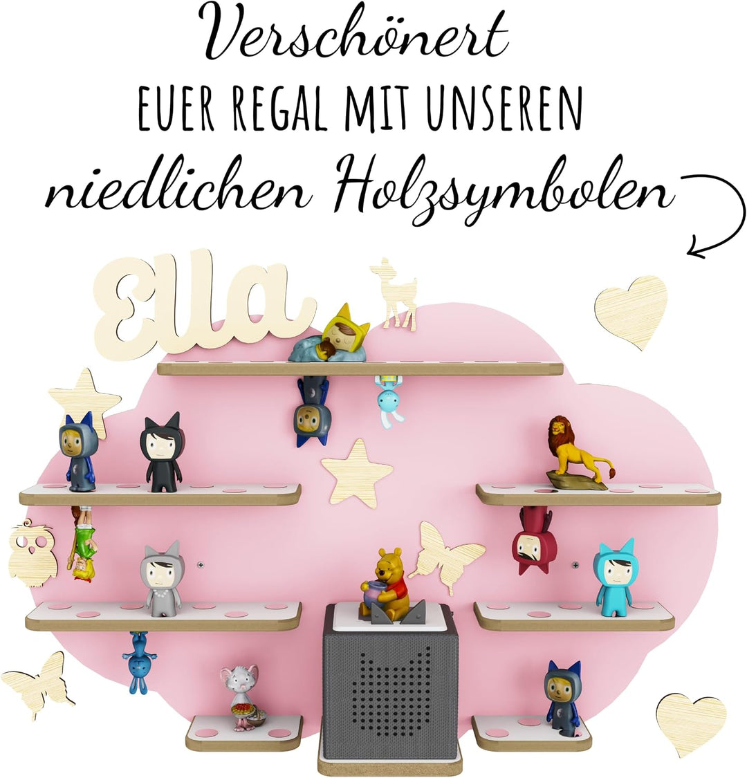 Aufbewahrung Regal für Tonie Figuren, Ablage für Toniebox, Halterung für Musikbox und magnetische Sp