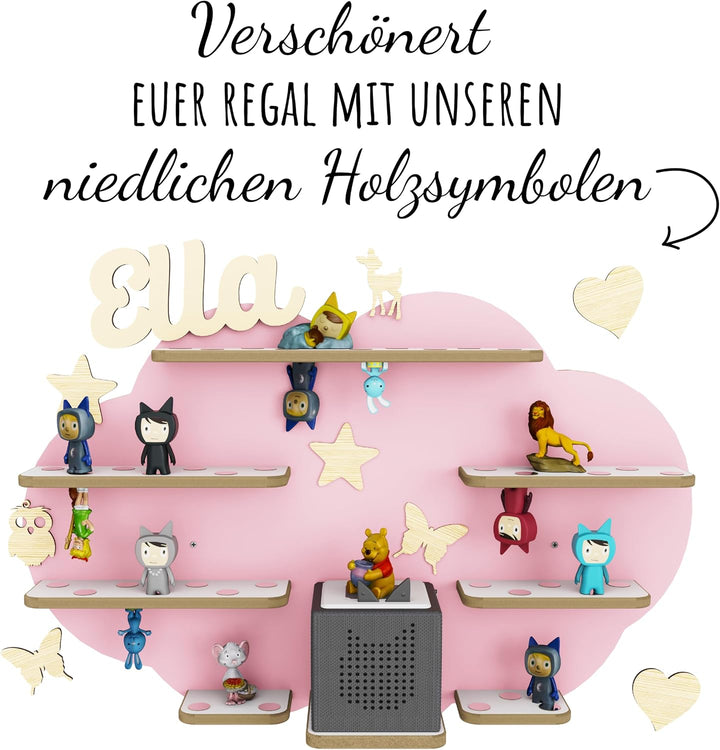 Aufbewahrung Regal für Tonie Figuren, Ablage für Toniebox, Halterung für Musikbox und magnetische Sp