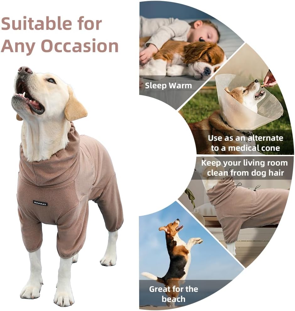 Hunde Pyjamas für grosse und mittlere Hunde, Jumpsuit mit Vier Beinen, extra dehnbar, Haustierkleidu