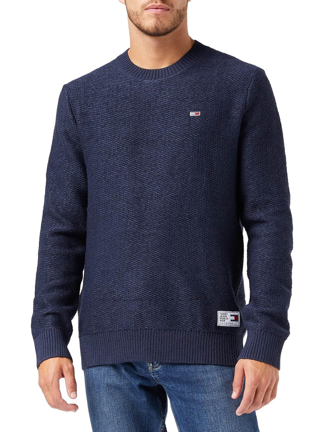 Tommy Jeans Herren TJM Reg Structured Sweater Dm0dm15060 Pullover S Blau, S Blau