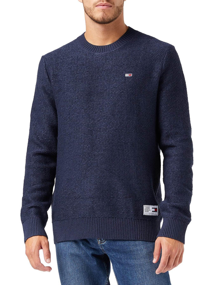 Tommy Jeans Herren TJM Reg Structured Sweater Dm0dm15060 Pullover S Blau, S Blau