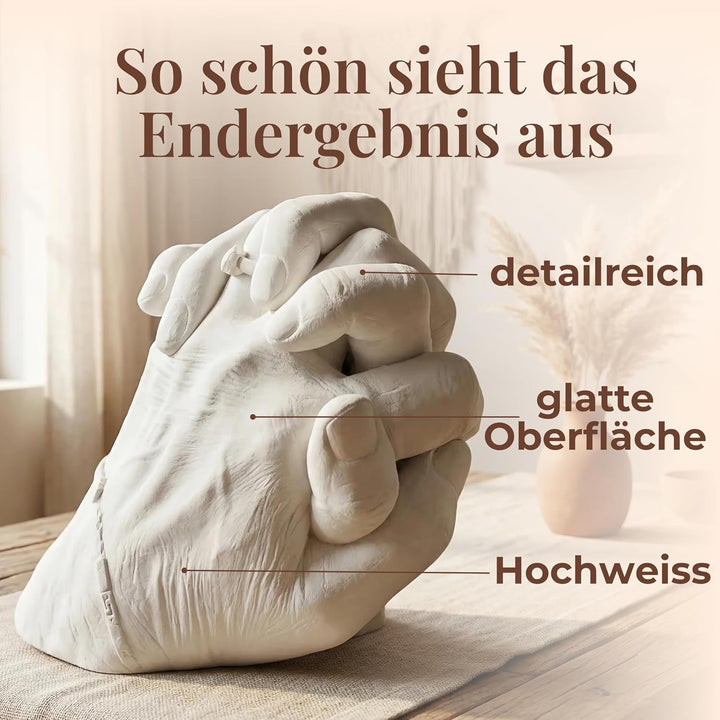 3D Handabdruck Set für Paare Hochwertiges Gipsabdruckset Hände Jahrestag Geschenk für Ihn und Sie, P