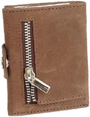 orso Bruno original Minigeldbörse Herren braun Leder RFID Schutz, kleine Herren Mini Geldbörse, Mini