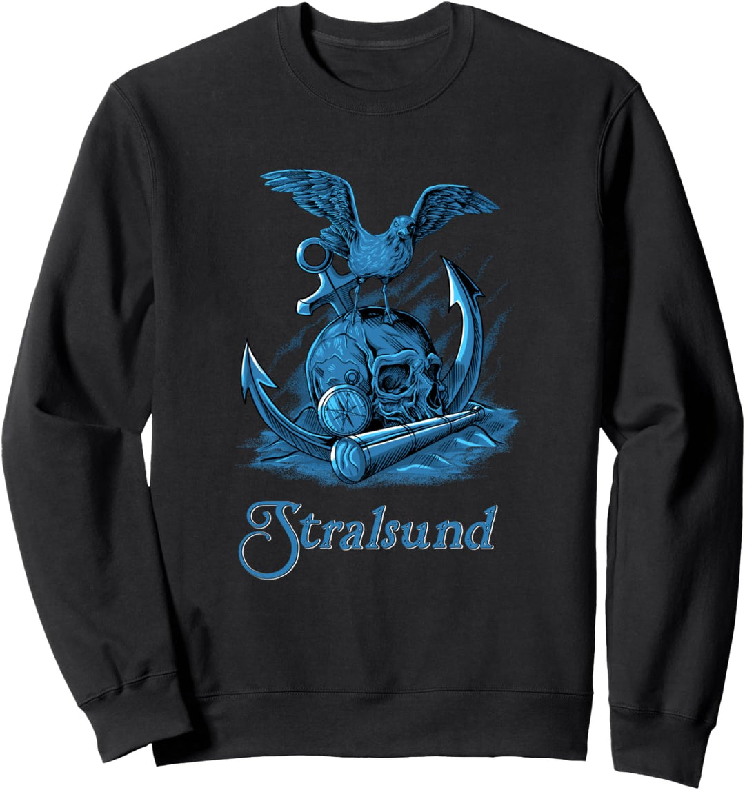 Möwe auf Schädel - Seebad Stralsund Sweatshirt
