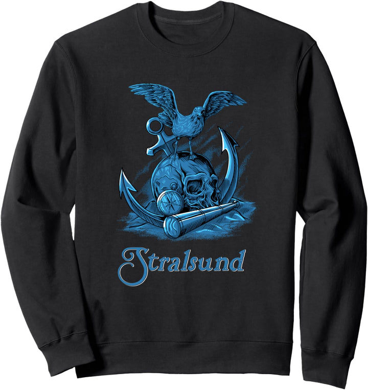 Möwe auf Schädel - Seebad Stralsund Sweatshirt