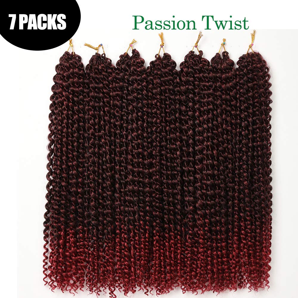 Passion Twist Hair, 7 Packungen 18-Zoll-Wasserwellen-Häkelhaar für langes böhmisches Haar Flechten v