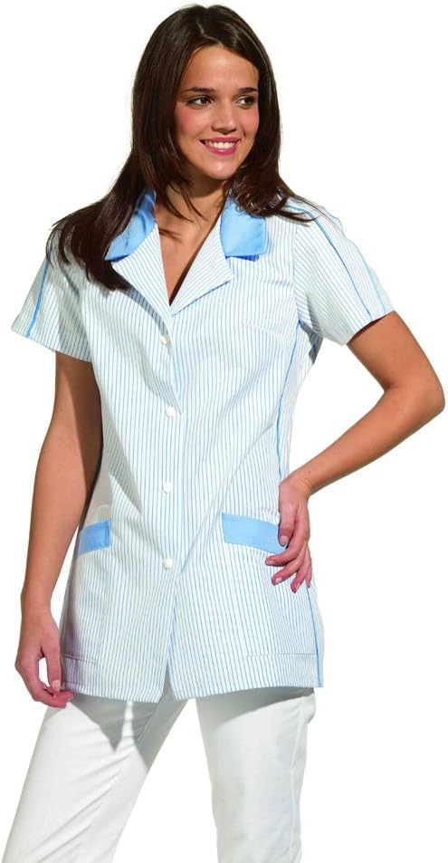 Leiber Damenkasack 1/2 Arm Druckknopf Versch. Misch. 200g/m² 44 Hellblau, 44 Hellblau