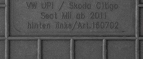 Fussmatten Vorne, Hinten + Tunnel Matte 5er Set für VW UP! ab 2011 Gummi Gummimatten Vorne, Hinten,