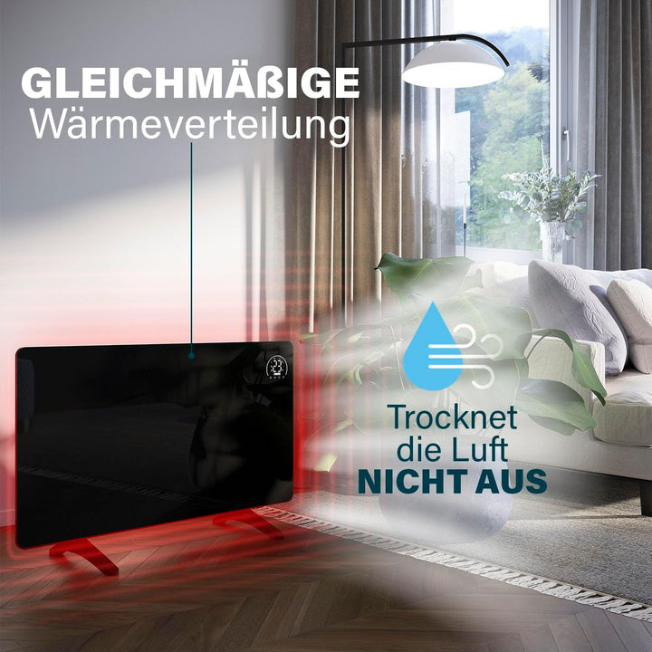 Princess Infrarot-Heizung Connected - Carbon Crystal - Flacher Wandheizkörper - 480 W - Einstellbare