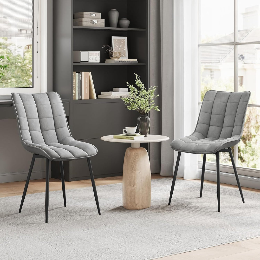 WOLTU® Esszimmerstühle BH142hgr-2 2er Set Küchenstuhl Polsterstuhl Wohnzimmerstuhl Sessel mit Rücken