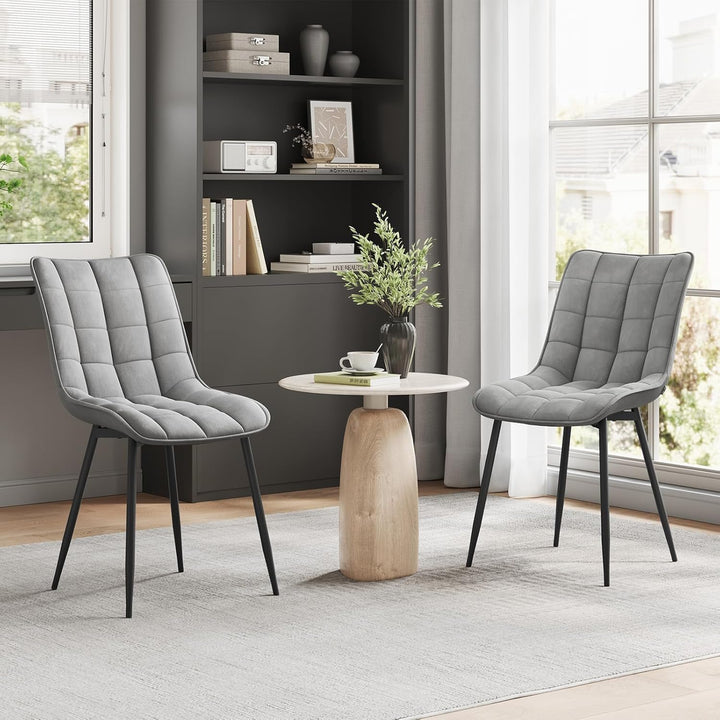 WOLTU® Esszimmerstühle BH142hgr-2 2er Set Küchenstuhl Polsterstuhl Wohnzimmerstuhl Sessel mit Rücken