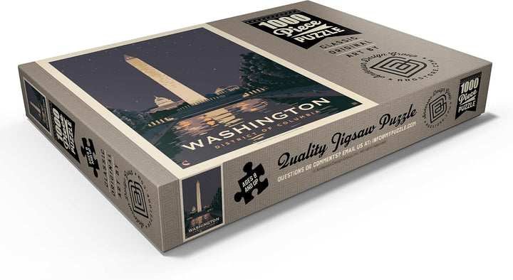 Washington DC: Reflections of Freedom, Vintage Poster - Premium 1000 Teile Puzzle - MyPuzzle Sonderk