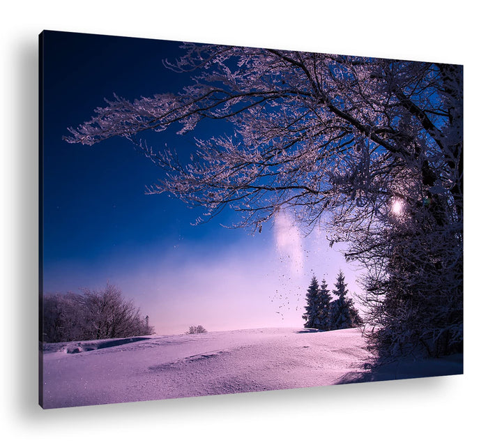 deyoli Eisige Winterlandschaft Format:75x50 cm als Leinwandbild, Motiv fertig gerahmt auf Echtholzra