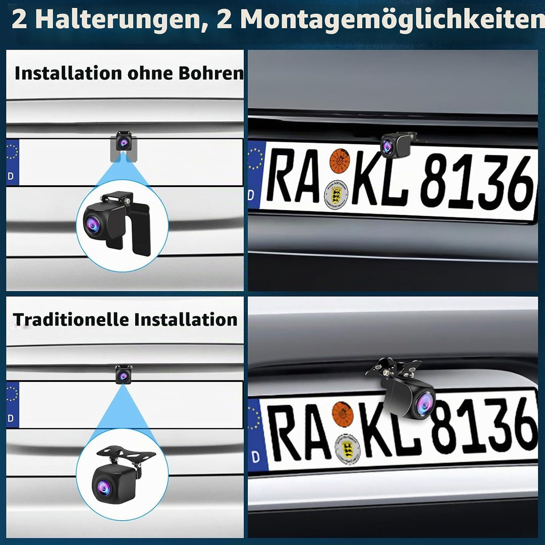 AHD 1080P Kabel Rückfahrkamera Kit, Rückfahrkamera mit 4,3" LCD Monitor, IP68 Wasserdicht Auto Ruckf