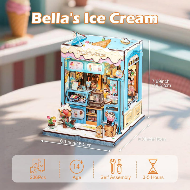 Fsolis Book Nook Kit - Kreatives 3D-Puzzle mit LED-Beleuchtung für einzigartige Miniatur-Welten Jung