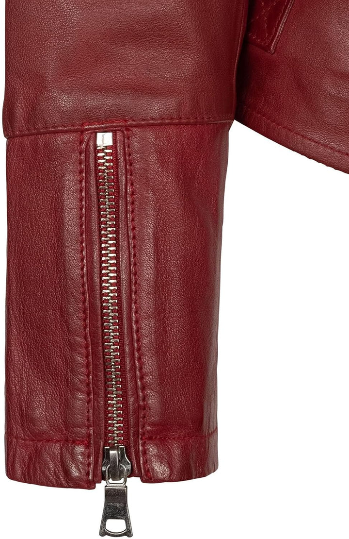 Damen Lederjacke echt Leder Jacke D-490, Rot
