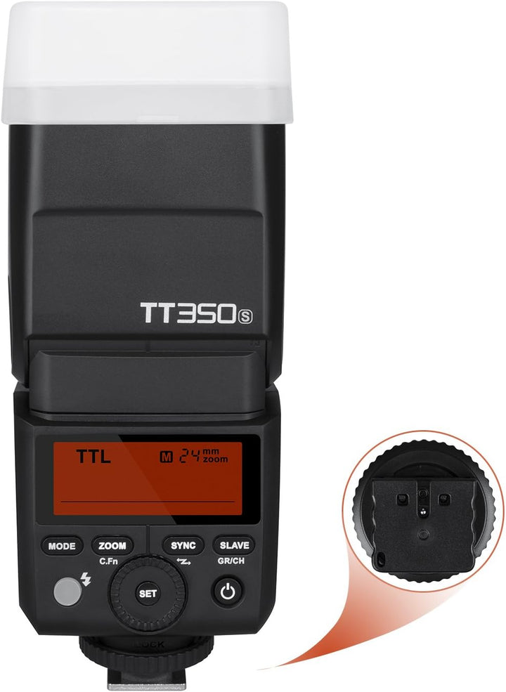 Godox TT350S Mini TTL Speedlite Blitzgerät, 2.4G Wireless HSS 1/8000s GN36 Blitz für Sony Kameras A7