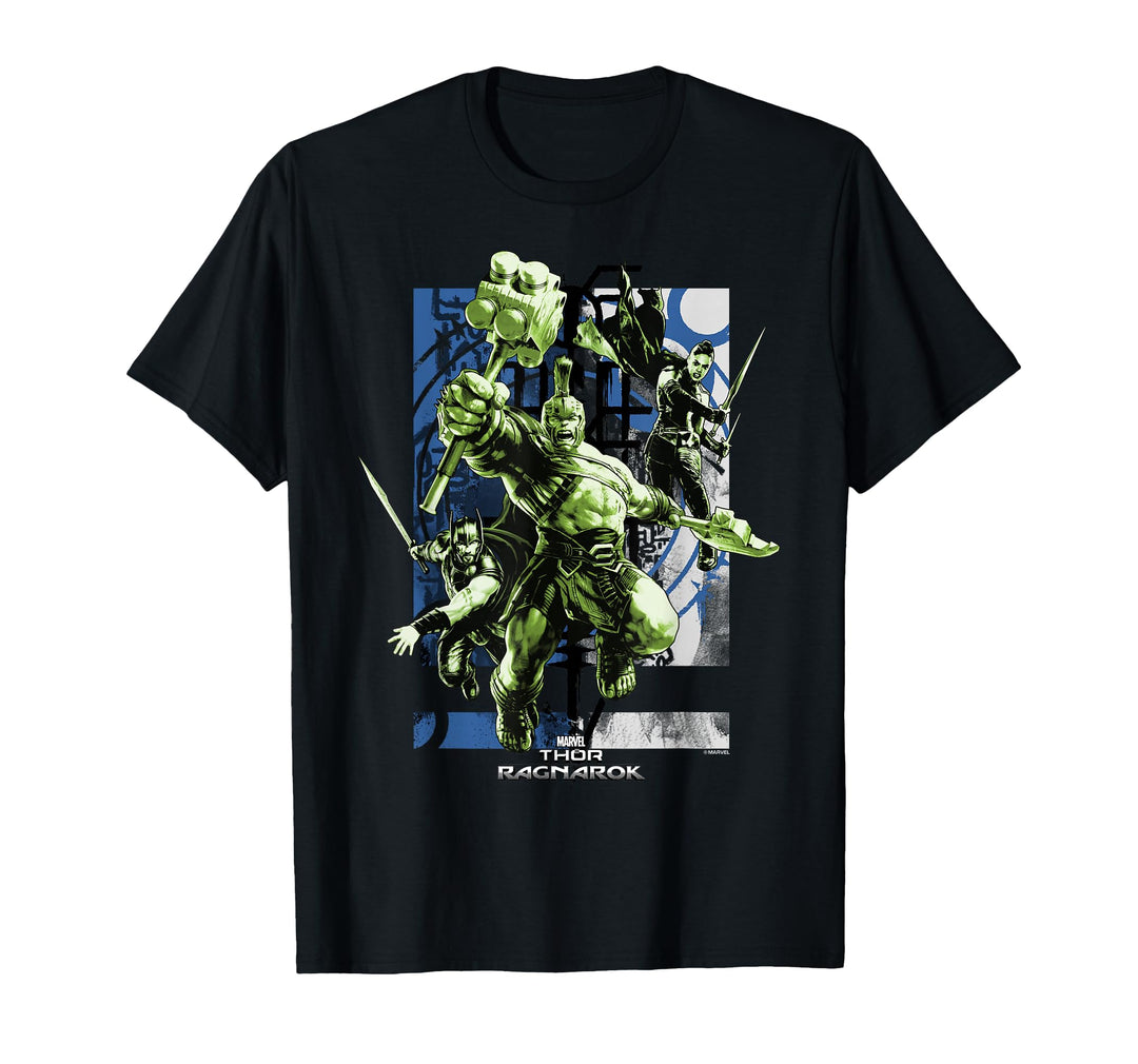 Mens Marvel Thor Ragnarok Hulk Valkyrie Heroes On Edge T-Shirt 2XL Pink