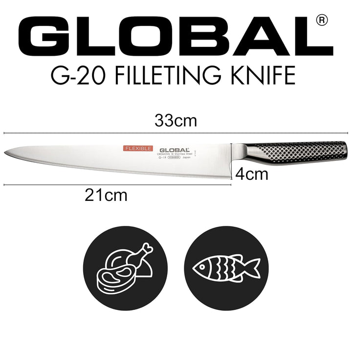 Global G-20 Flexibles Filetiermesser 21cm