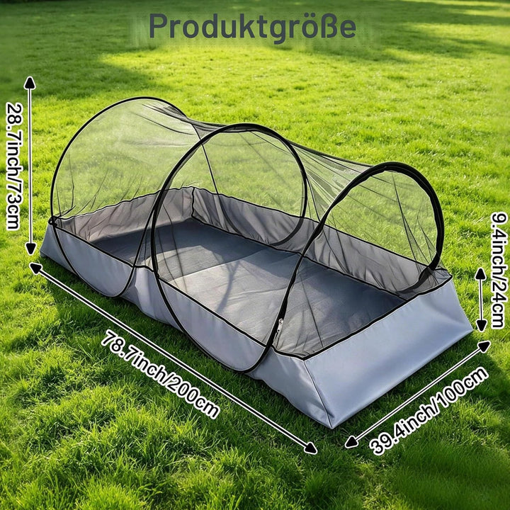 Pop-Up Moskitonetz, Bettzelt für Reisen, Camping und Zuhause, Faltbares Mückennetz (Grau)