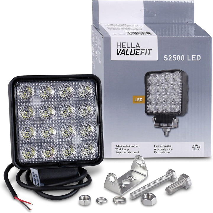 HELLA - LED-Arbeitsscheinwerfer - Valuefit S2500 - 24/12V - 2500lm - Anbau/geschraubt - schwenkbarer