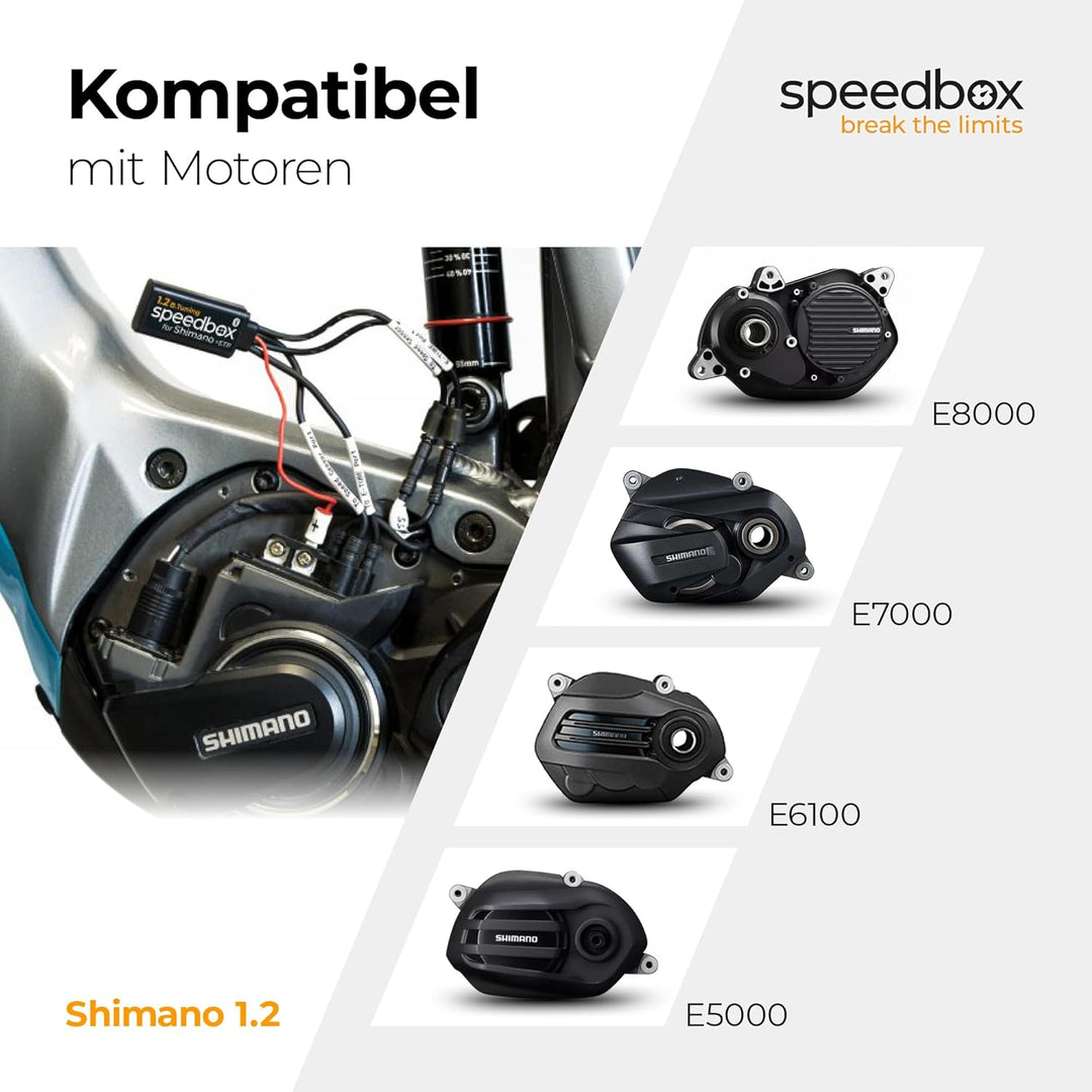 SpeedBox B.Tuning (Bluetooth) kompatibel mit Shimano-Motoren/E-Bike Tuning-Chip 1.2 BT + ETP für Shi