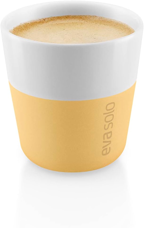 EVA SOLO | 2 Espresso-Becher Golden Sand |Gut zu halten durch Silikonbeschichtung | Golden Sand Espr