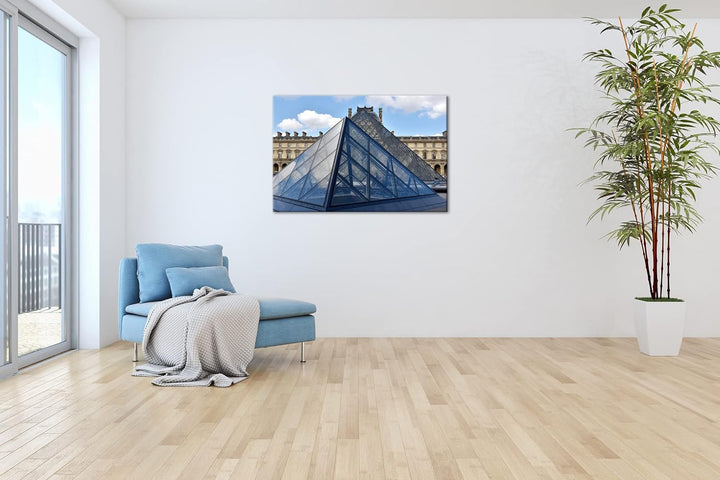 deyoli Jalousie Pyramide in Paris Format: 80x60 als Leinwandbild, Motiv fertig gerahmt auf Echtholzr