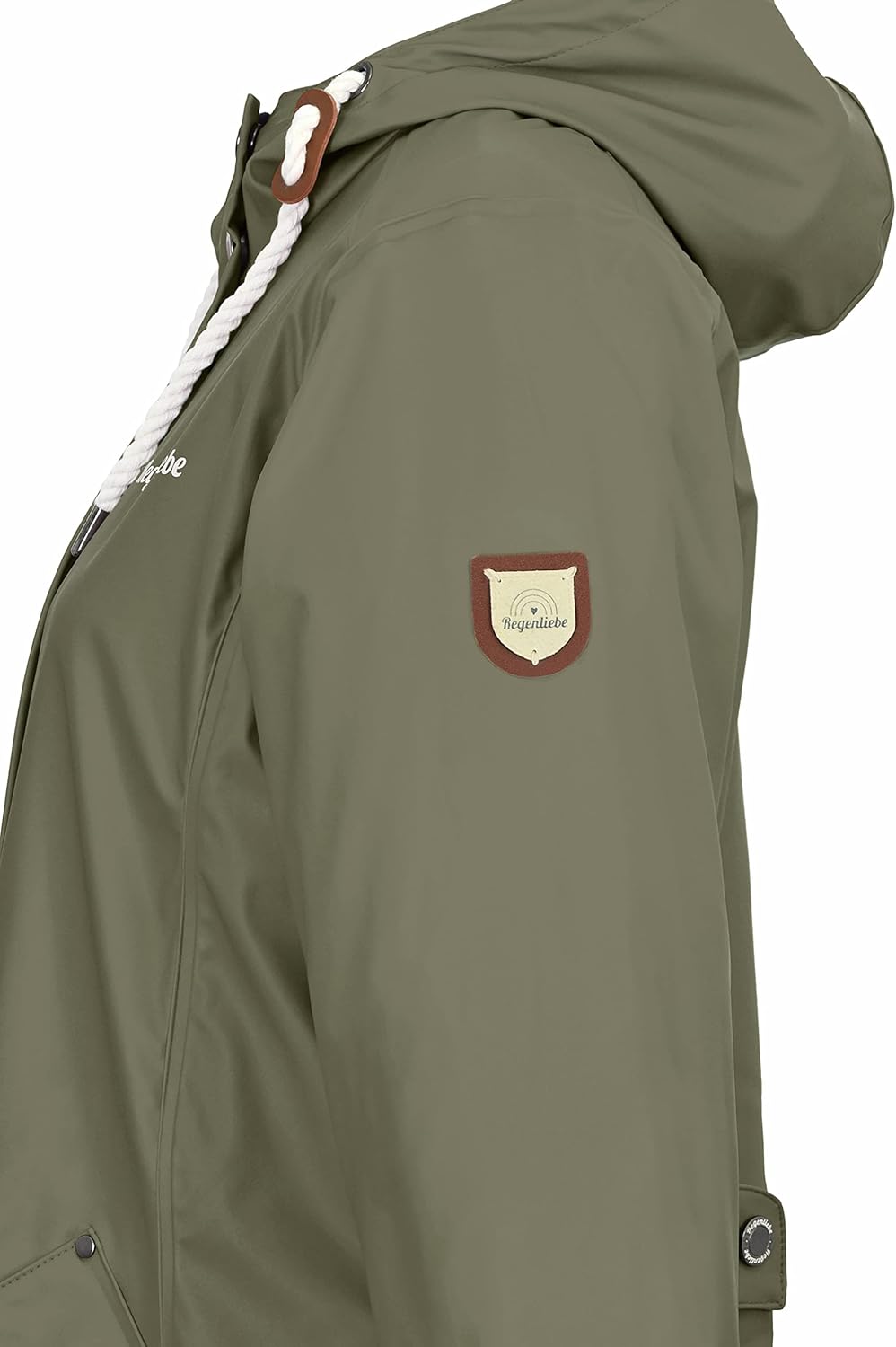 Regenliebe Damen Regenmantel wasserdicht Friesennerz mit Teddyfleece gefüttert 36 oliv, 36 oliv