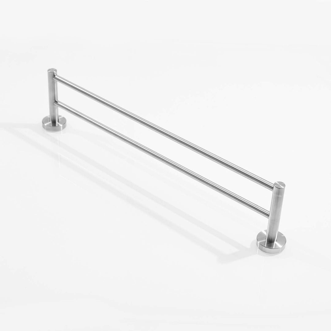 Leekayer Badezimmer-Handtuchhalter, 40 cm, Doppelarm, gebürstetes Nickel, Handtuchring, Edelstahl, z