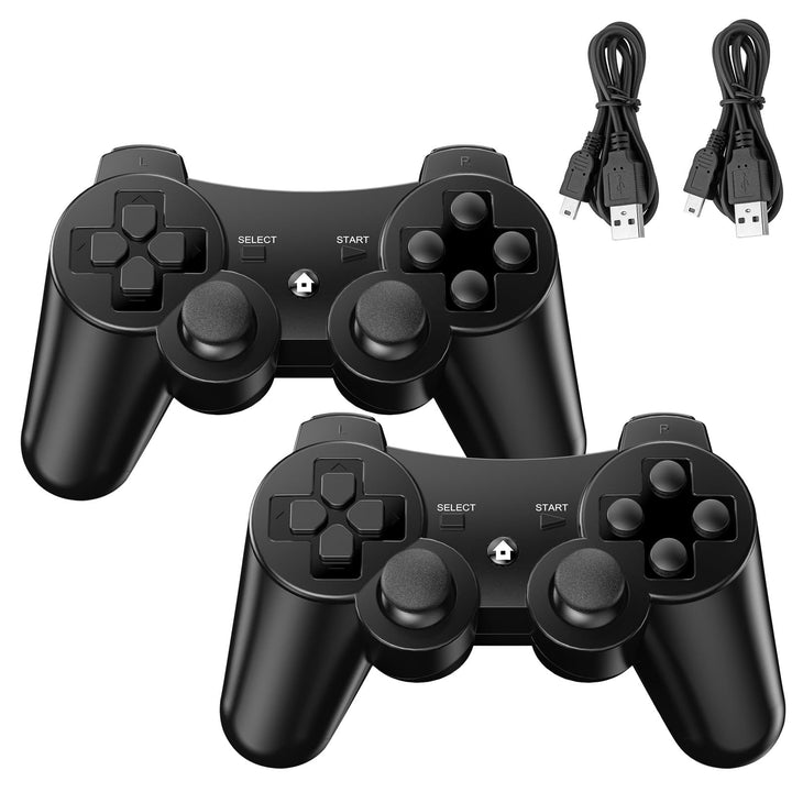 Diswoe Controller für PS-3, 2er Pack Wireless Controller für Play-Station 3 mit Dual Shock, Gyro Axi