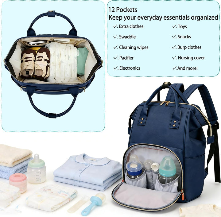 Wickeltasche Rucksack, Multifunktions-Wickeltasche Organizer mit grosser Kapazität, wasserdichte Wic