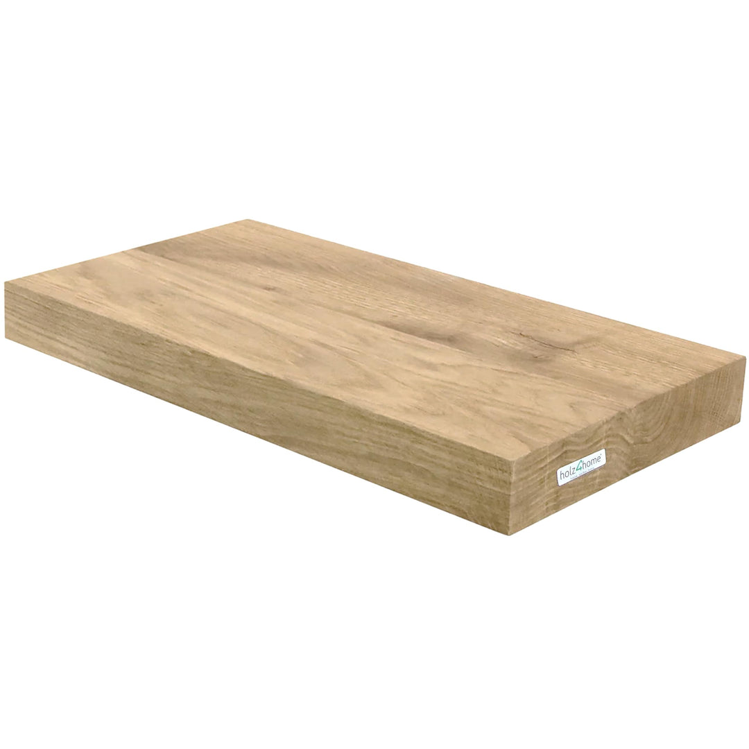 holz4home® Wandregal ohne Baumkante 40 cm Länge, Hellgrau Geölt I Schweberegal mit Befestigung im mo
