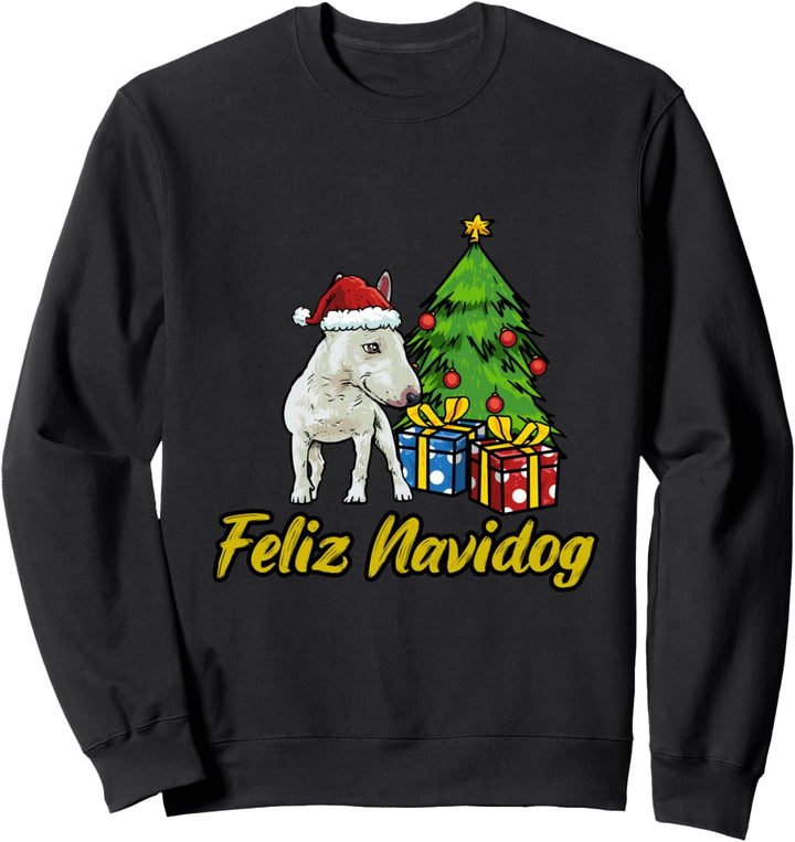 Feliz Navidog Bullterrier Geschenk Hunde Weihnachts Sweatshirt