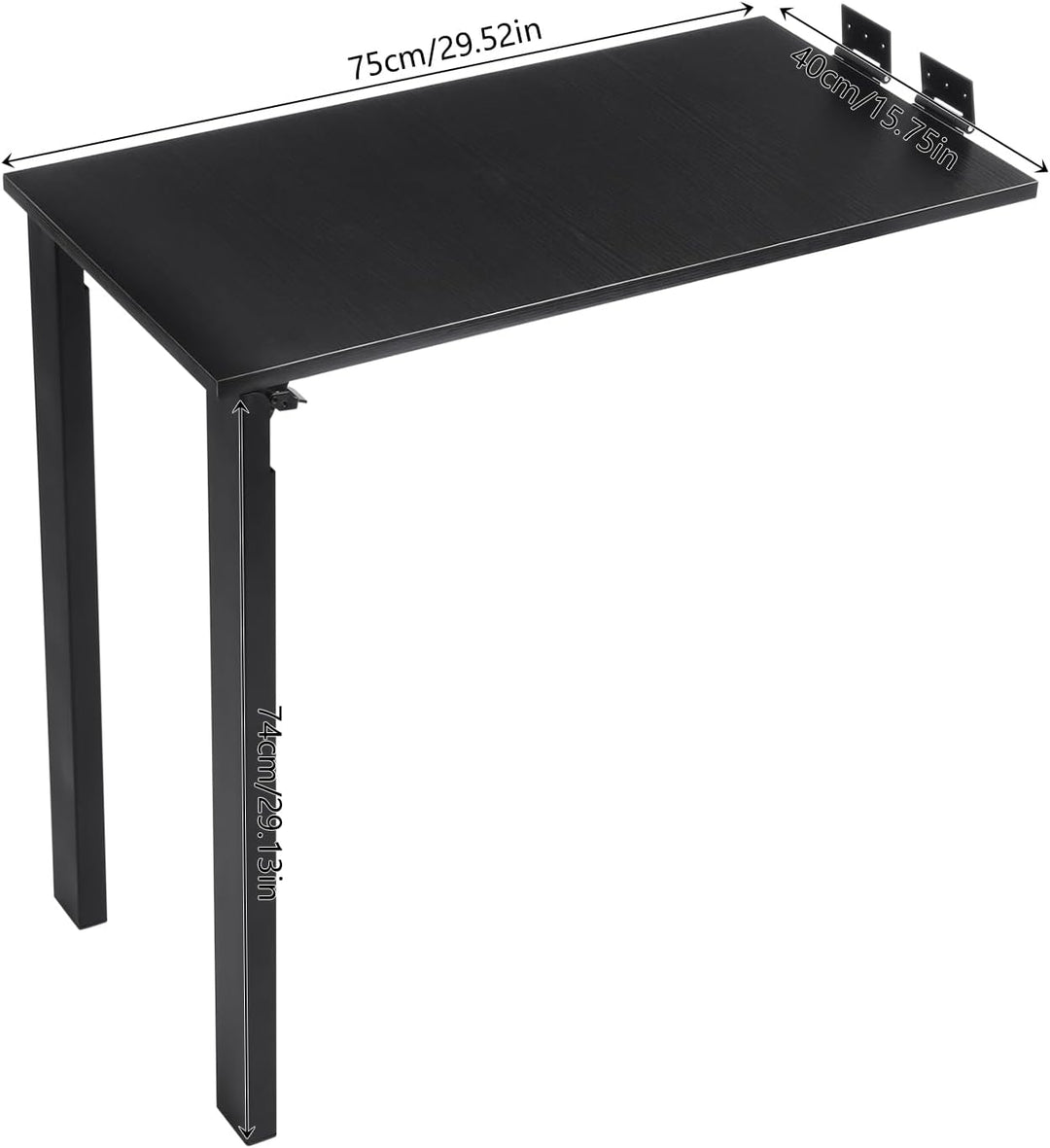 Wandklapptisch Esstisch Tischplatte 75x40 cm Klapptisch Bartisch Küchentisch für die Wand im Büro Es