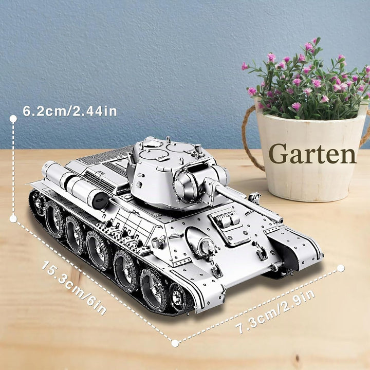 piececool 3D Puzzle Metall Panzerkampfwagen 1:48 T-34/76 Medium Tank, 3D Metall Puzzle Militärmodell