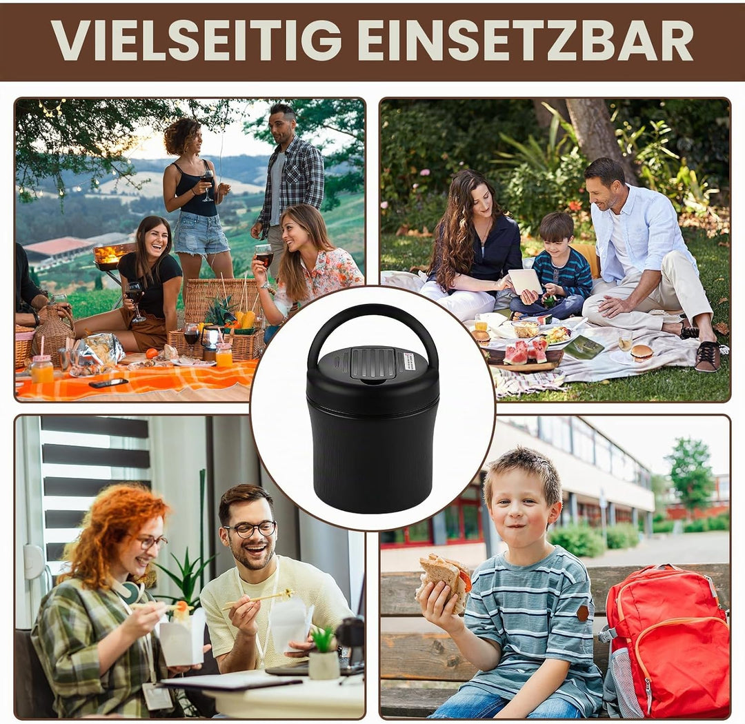 Thermobehälter für Essen: 1.2L Edelstah Warmhaltebehälter Essen mit Löffe, Auslaufsiche Thermoskanne