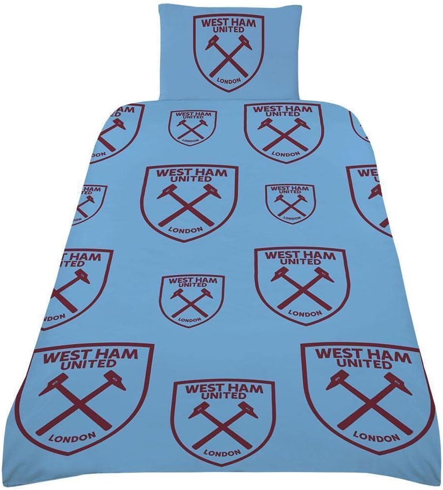 West Ham Multi Crest Single Reversible Duvet and Pillow Case Set