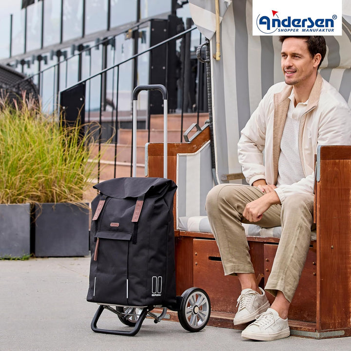 ANDERSEN Einkaufstrolley - Alu Star Shopper Basil City schwarz, Schwarz