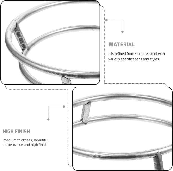 SOLUSTRE Topfständer Edelstahl 29cm Doppelwandig mit Rutschfestem Boden Wok Ring Herdablage für Pfan