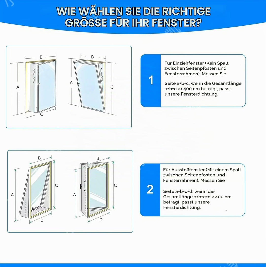 500CM Fensterabdichtung für Mobile Klimageräte, Klimaanlagen, Wäschetrockner, Ablufttrockner, Fenste