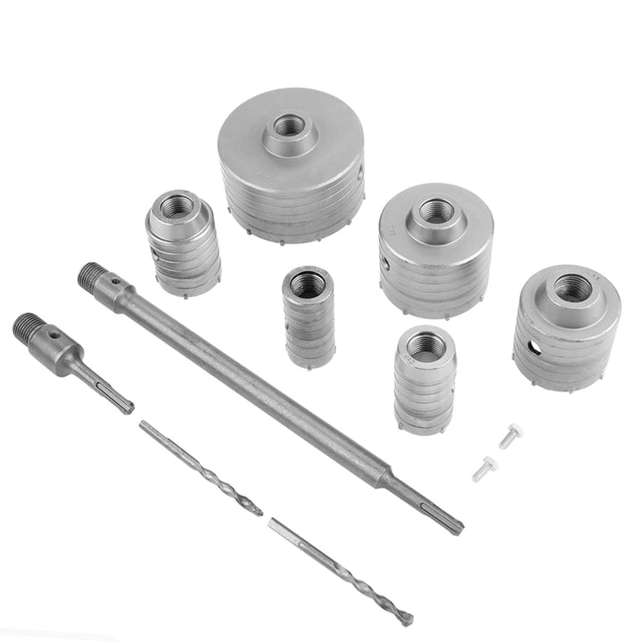 TCT Kernbohrer-Set, 10 Stück TCT Kernbohrer-Set, 35 mm, 40 mm, 50 mm, 65 mm, 80 mm, 110 mm mit 350 m