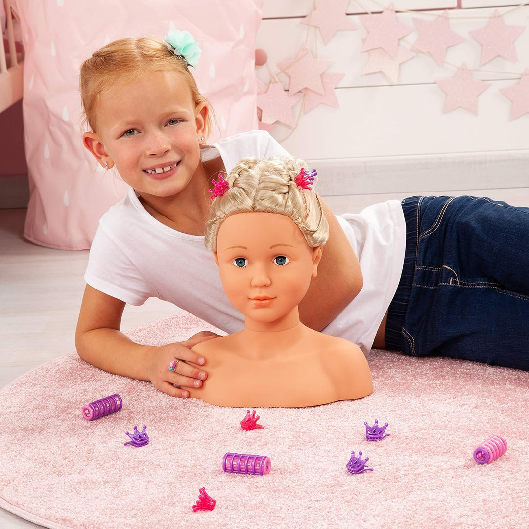 Bayer Design 90005AB Frisierkopf Schminkkopf Super Model mit Kosmetik, 27 cm