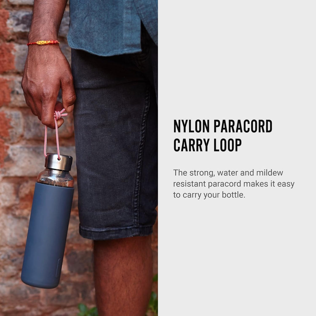 Black+Blum Glas-Wasserflasche, Schiefer, 600 ml 600 ml Schiefer, 600 ml Schiefer