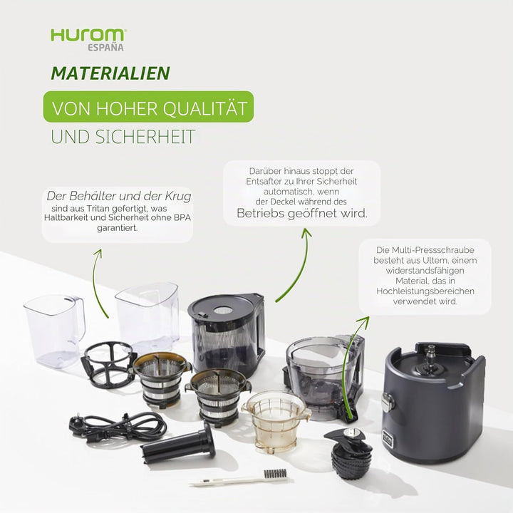 Hurom | Entsafter H330P - gesünder, schmackhafter und verschwendungsfreier Saft, Premium-Entsafter,