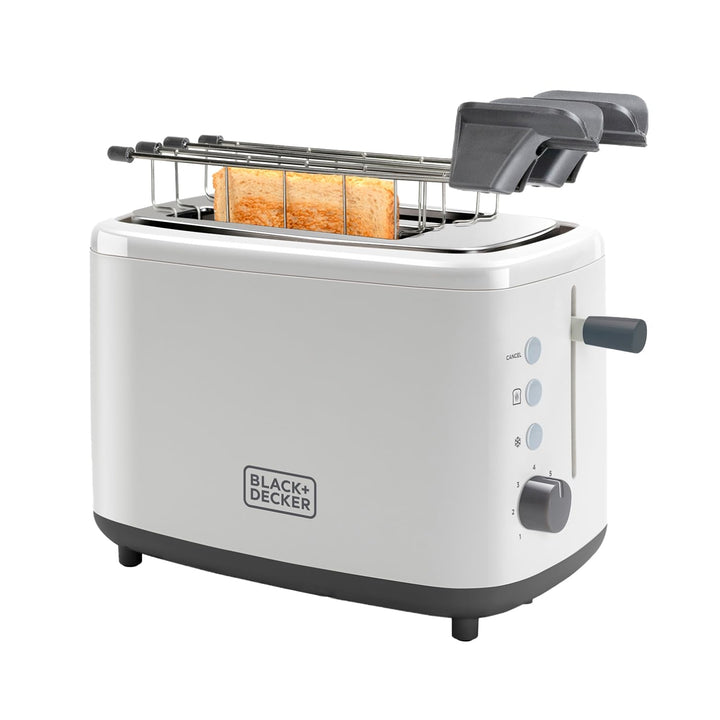 Black + Decker BXTOA820E - Toaster 820W. 2 breite Toastschlitze. 7 Röstgradstufen. Herausnehmbare Sa